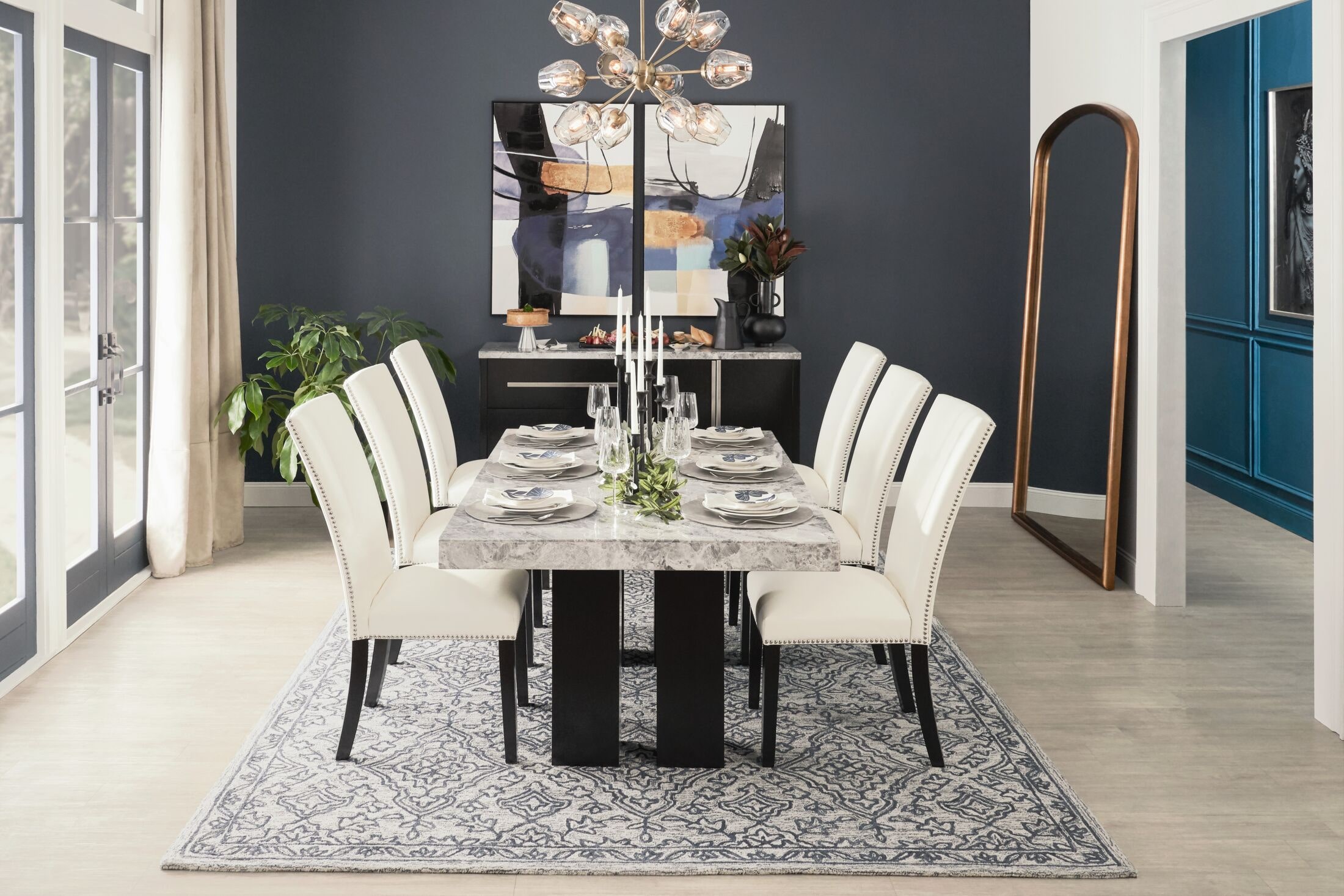 Cost of best sale marble dining table