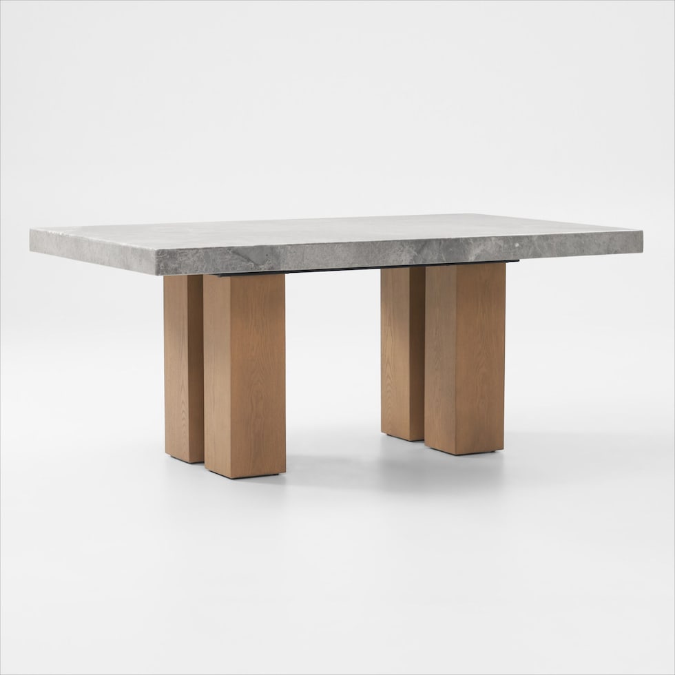 artemis gray marble beige natural legs  pc dining room   
