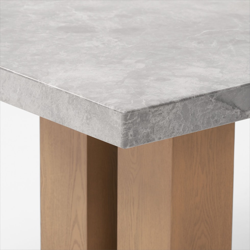 artemis gray marble beige natural legs  pc dining room   