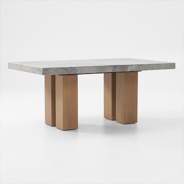 Artemis Marble Dining Table and 6 Upholstered Dining Chairs with Natural Legs