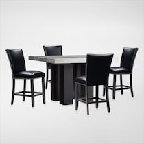 artemis gray marble black black legs  pc counter height dining room   