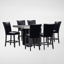 artemis gray marble black black legs  pc counter height dining room   