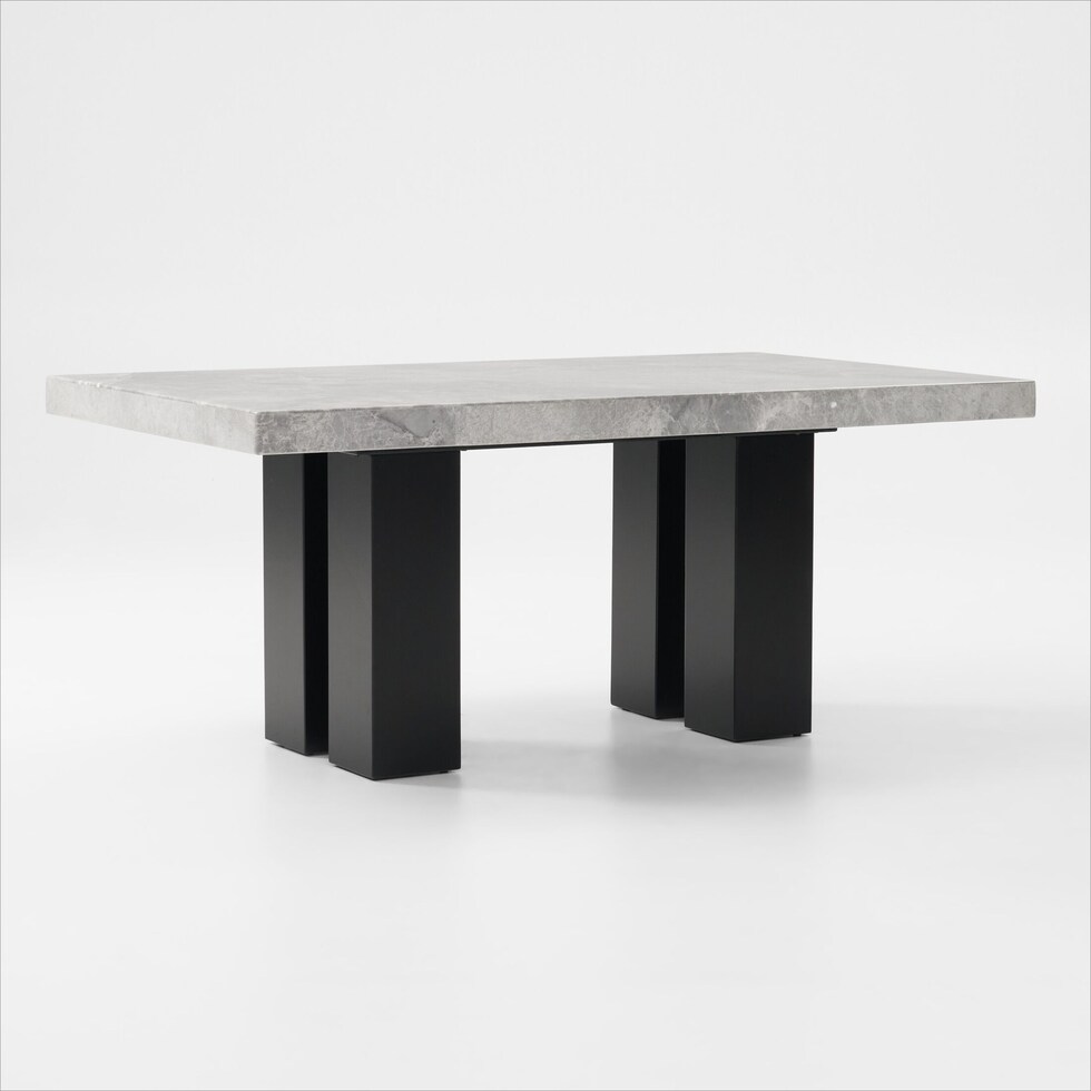 artemis gray marble gray black legs  pc dining room   