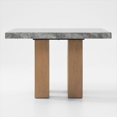 Artemis Marble Counter-Height Dining Table with Natural Legs