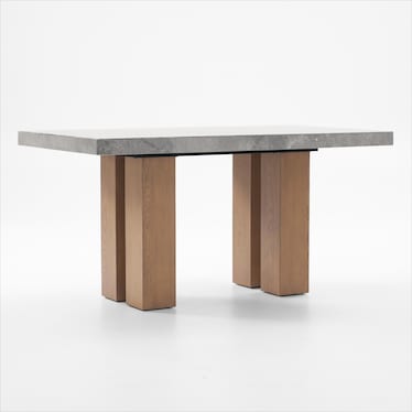 Artemis Marble Counter-Height Dining Table with Natural Legs