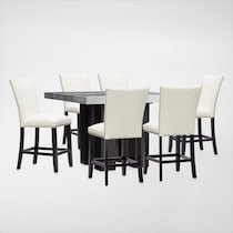 artemis gray marble white black legs  pc counter height dining room   