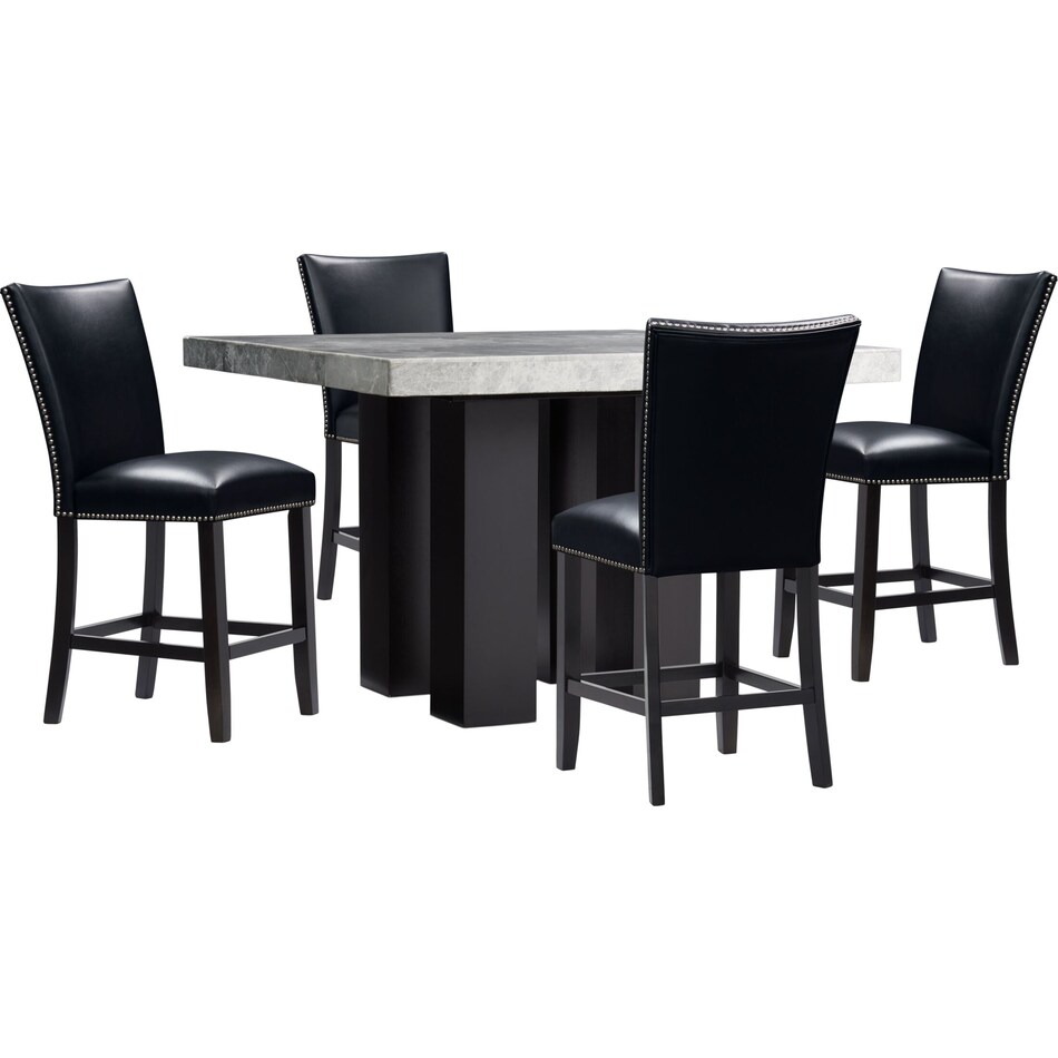 artemis gray black  pc counter height dining room   