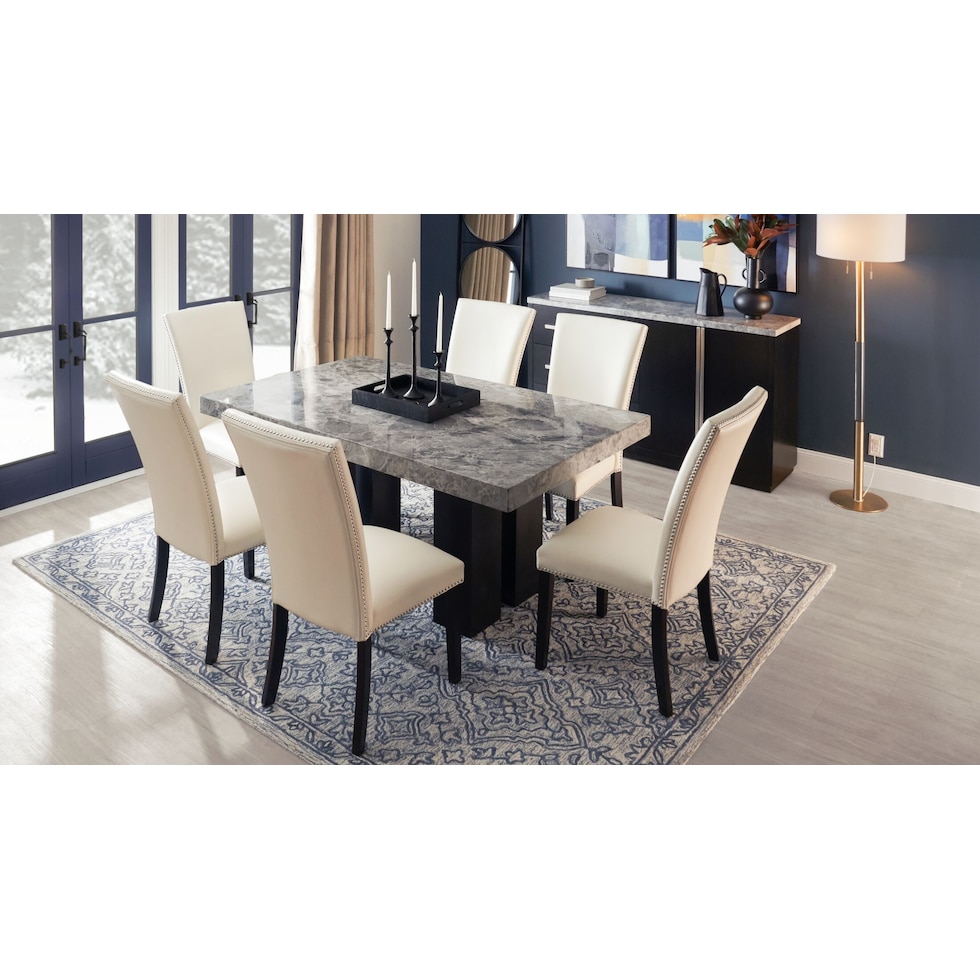 artemis gray dining table   