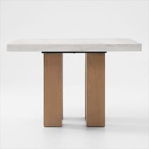 artemis white marble beige natural legs  pc counter height dining room   