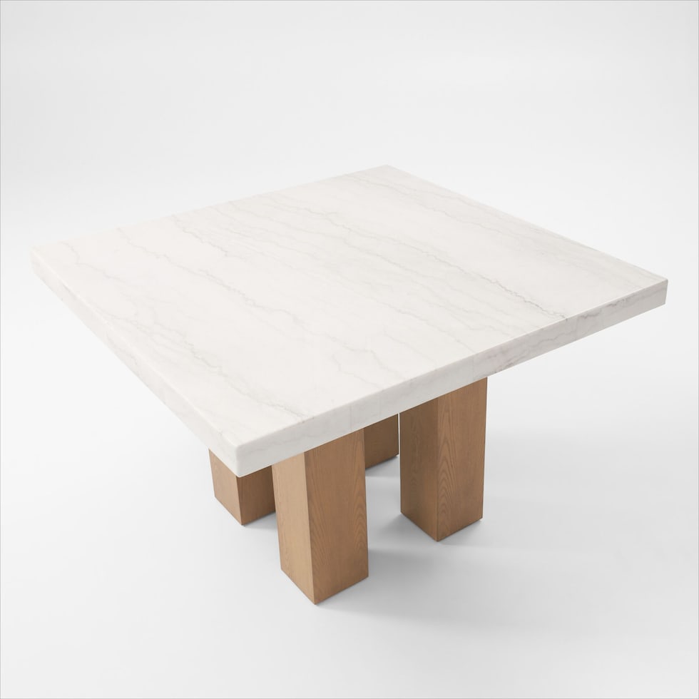 artemis white marble beige natural legs  pc counter height dining room   