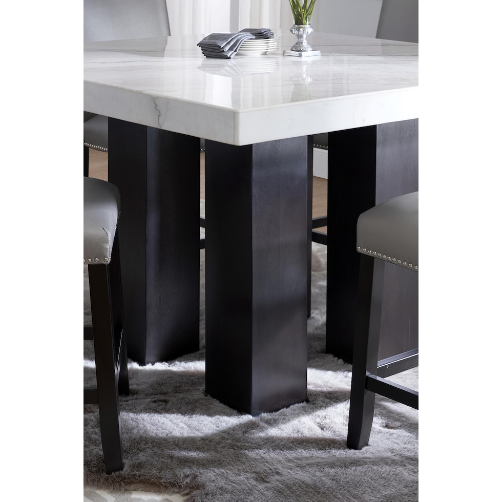 artemis white marble black legs counter height dining table   