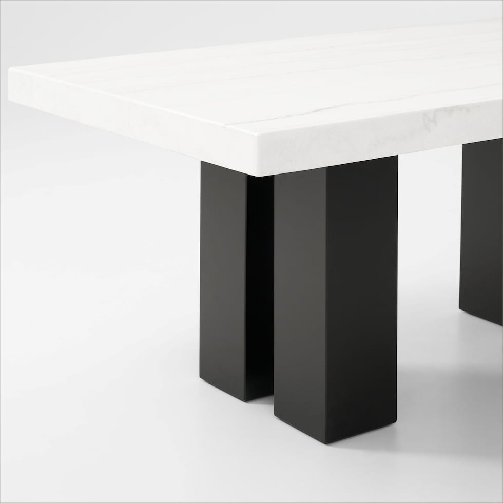 artemis white marble black legs dining table   