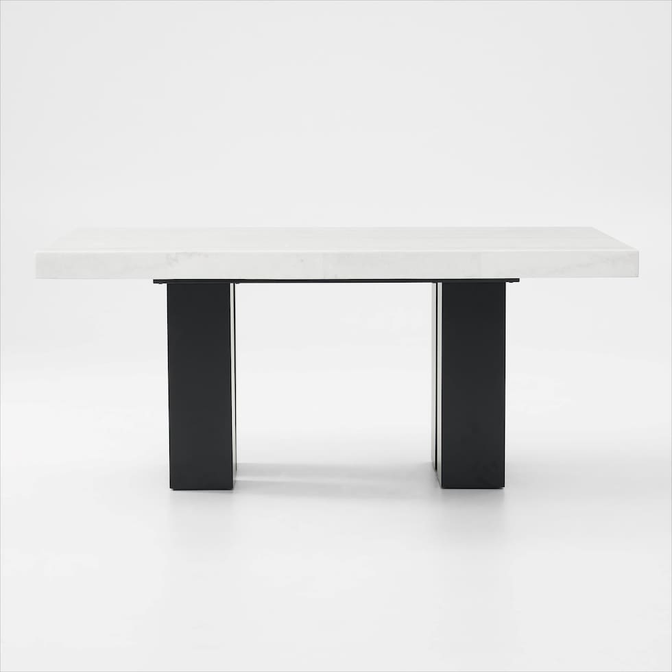 artemis white marble black legs dining table   