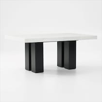 artemis white marble black legs dining table   