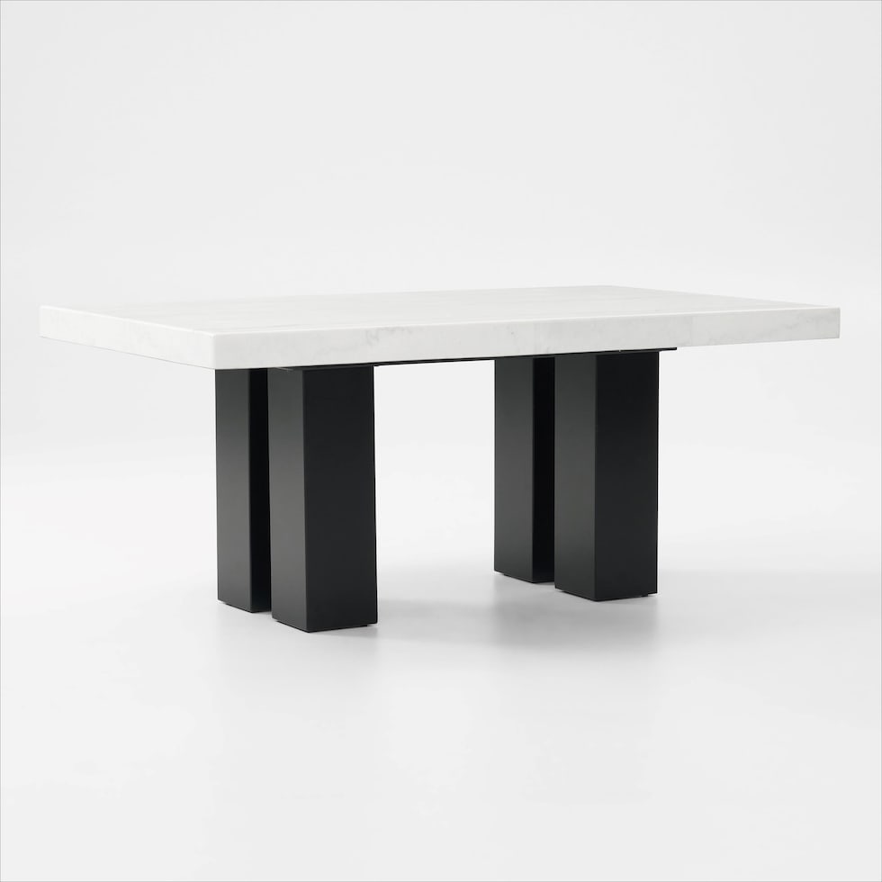 artemis white marble black legs dining table   
