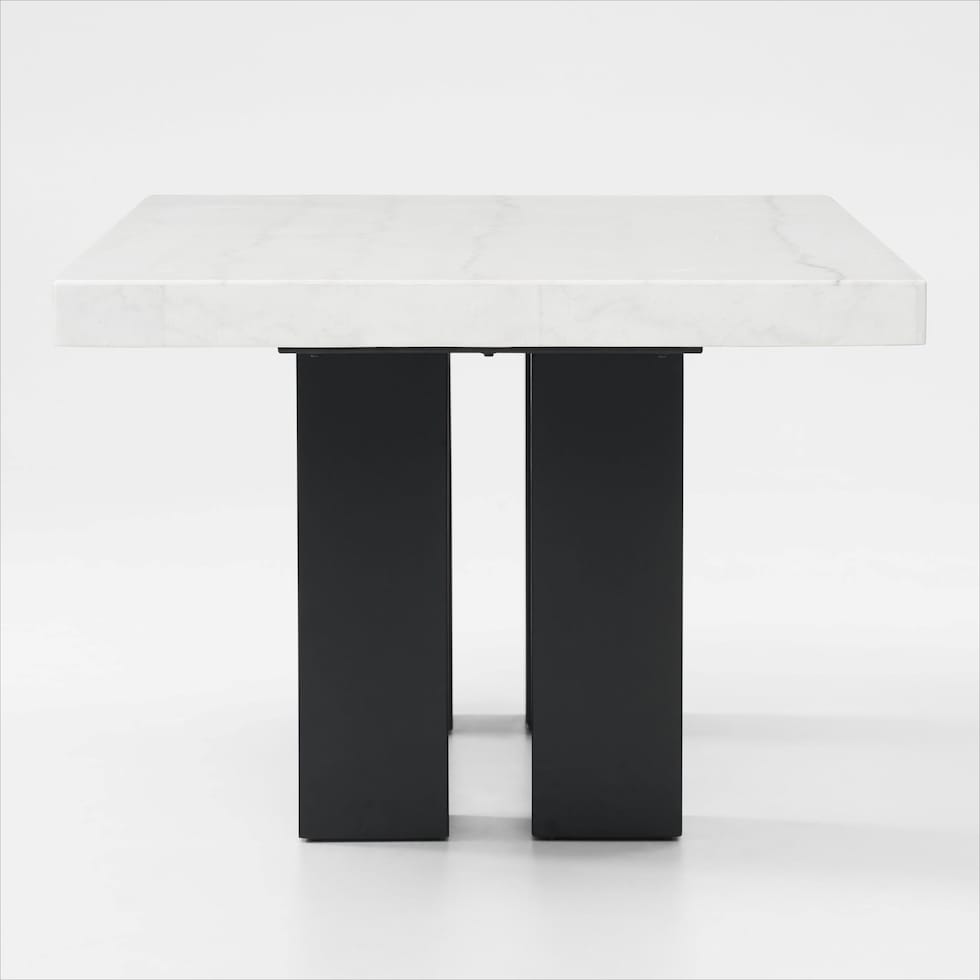 artemis white marble black legs dining table   