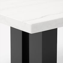 artemis white marble black legs dining table   