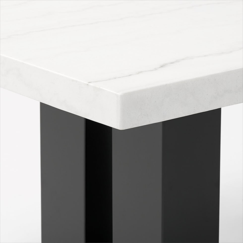 artemis white marble black legs dining table   