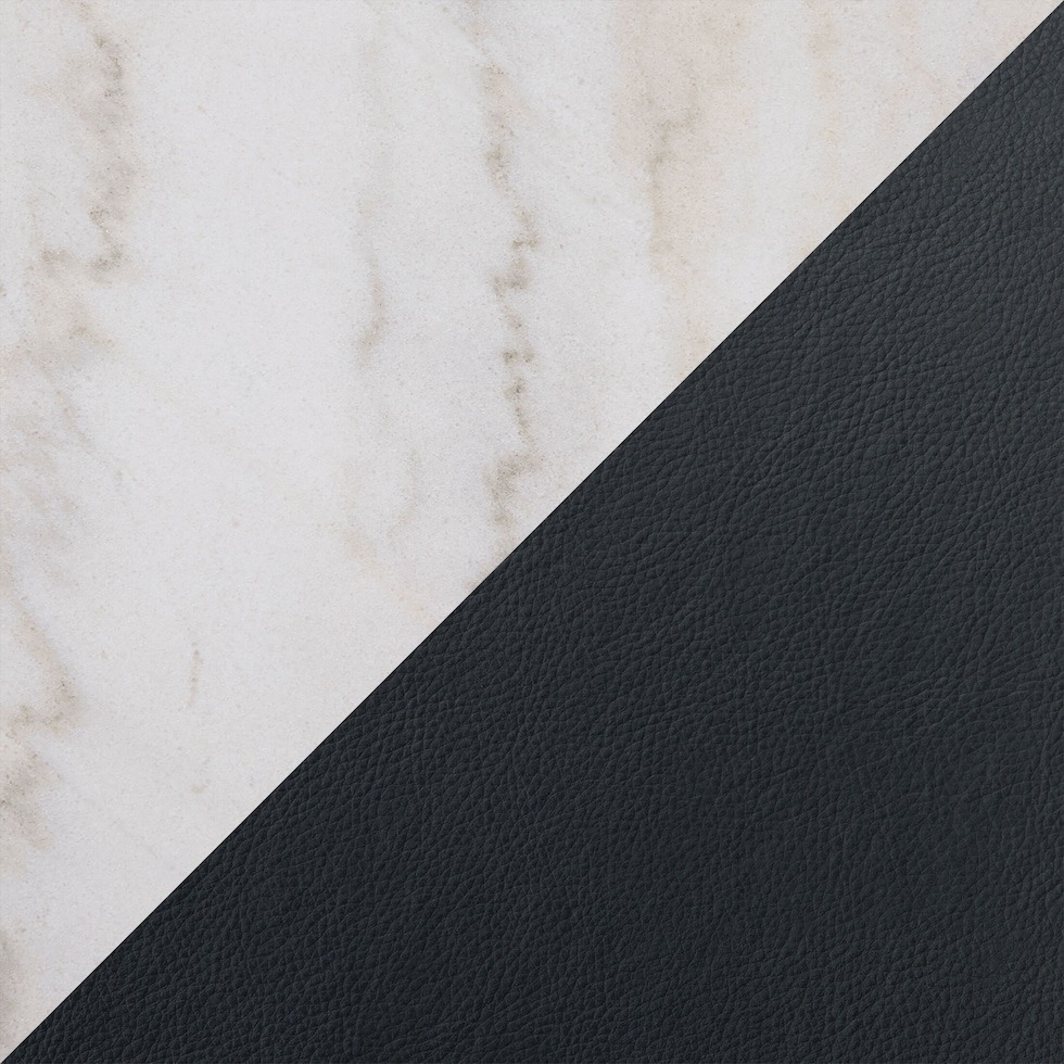artemis white marble black black legs  pc dining room   