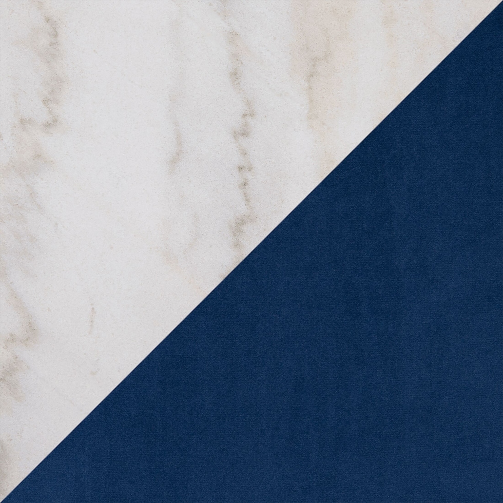 artemis white marble blue black legs  pc dining room   