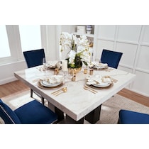 artemis white marble counter height dining table   