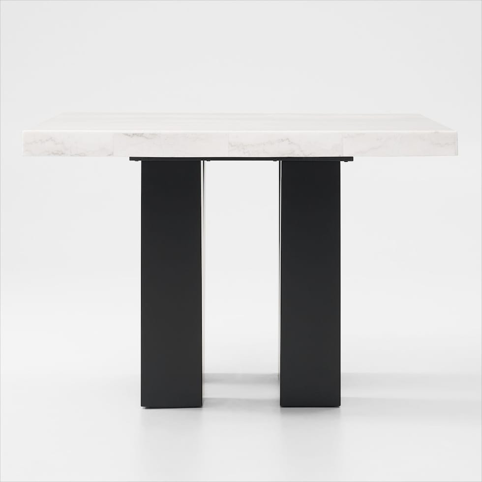 artemis white marble gray black legs  pc counter height dining room   