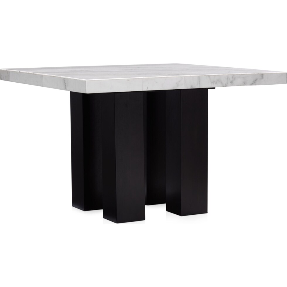 artemis white marble gray black legs  pc dining room   