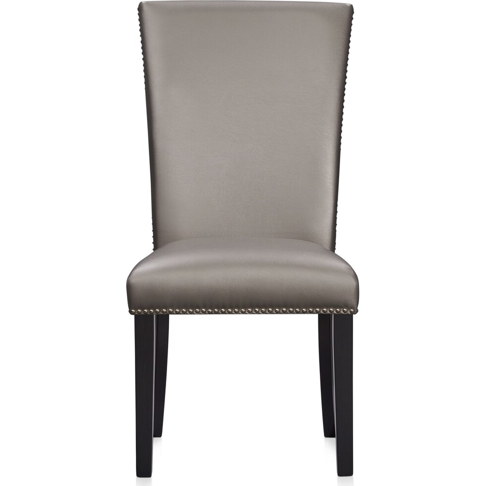 artemis white marble gray black legs  pc dining room   