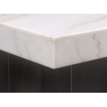 artemis white marble gray black legs  pc dining room   