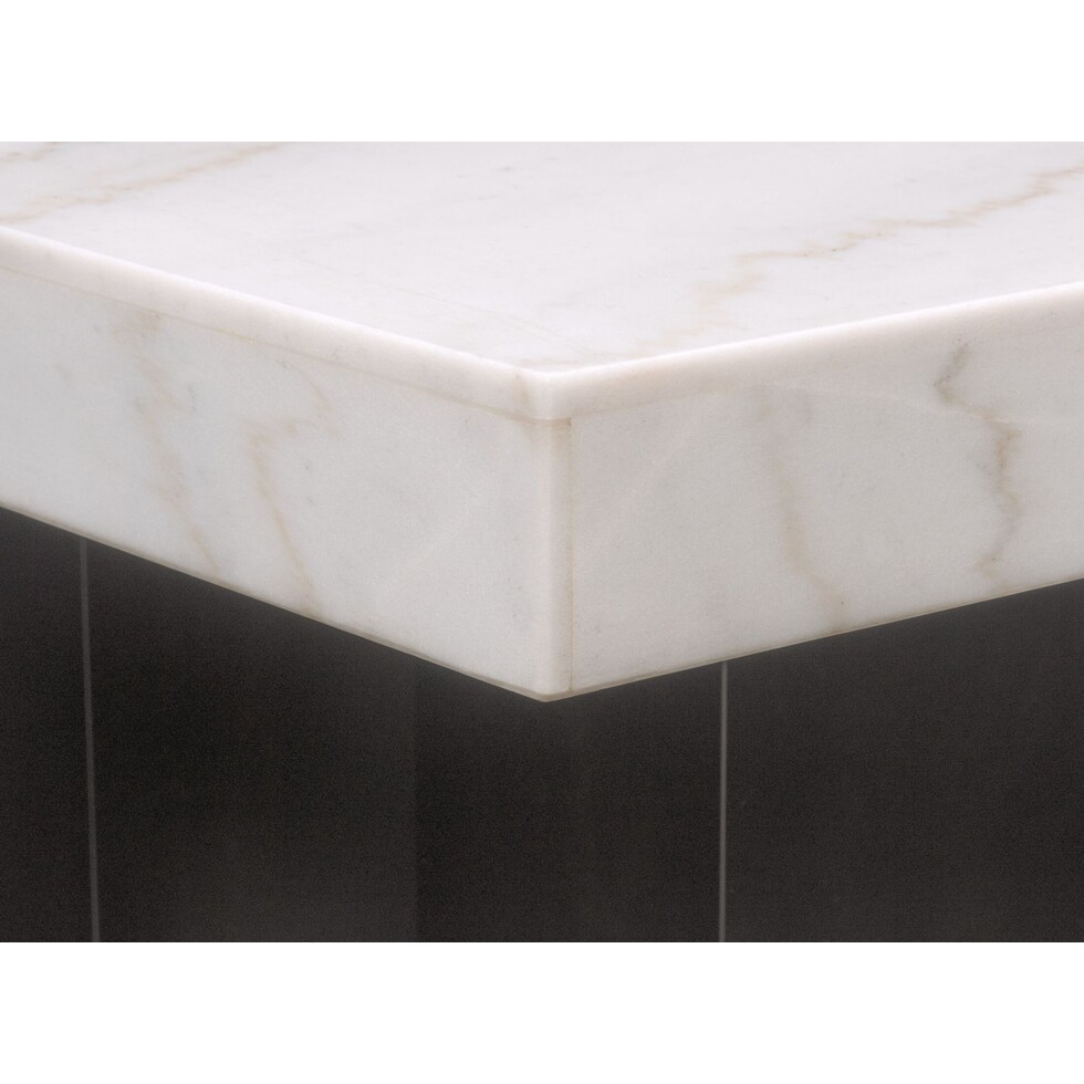artemis white marble gray black legs  pc dining room   