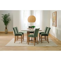 artemis white marble natural legs counter height dining table   