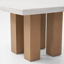 artemis white marble natural legs counter height dining table   