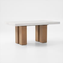 artemis white marble natural legs dining table   