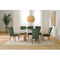 artemis white marble natural legs dining table   
