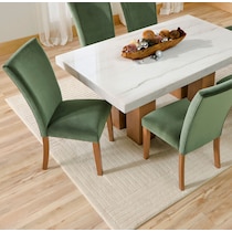 artemis white marble natural legs dining table   