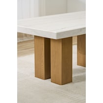 artemis white marble natural legs dining table   