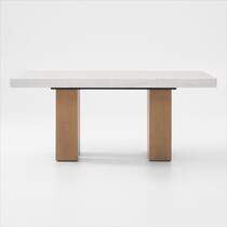 artemis white marble natural legs dining table   