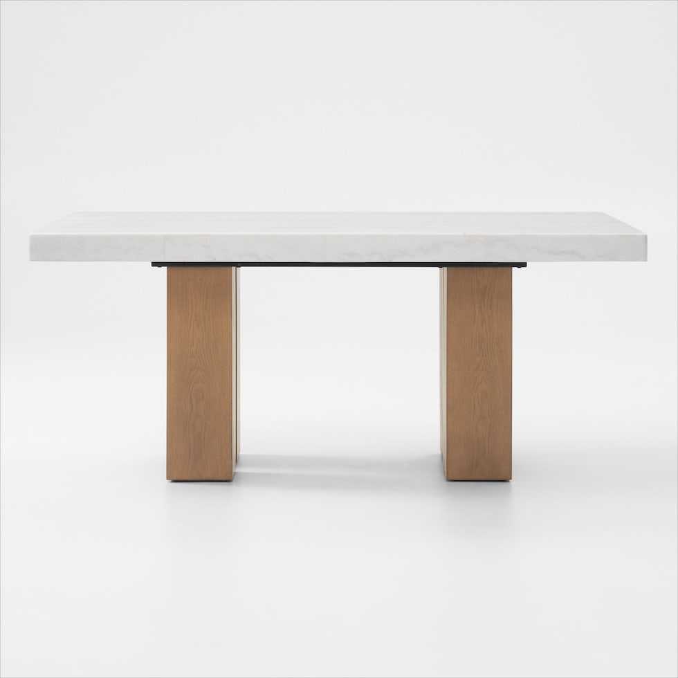artemis white marble natural legs dining table   