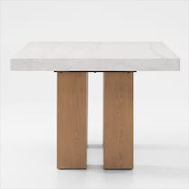 artemis white marble natural legs dining table   