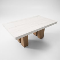 artemis white marble natural legs dining table   