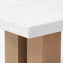 artemis white marble natural legs dining table   