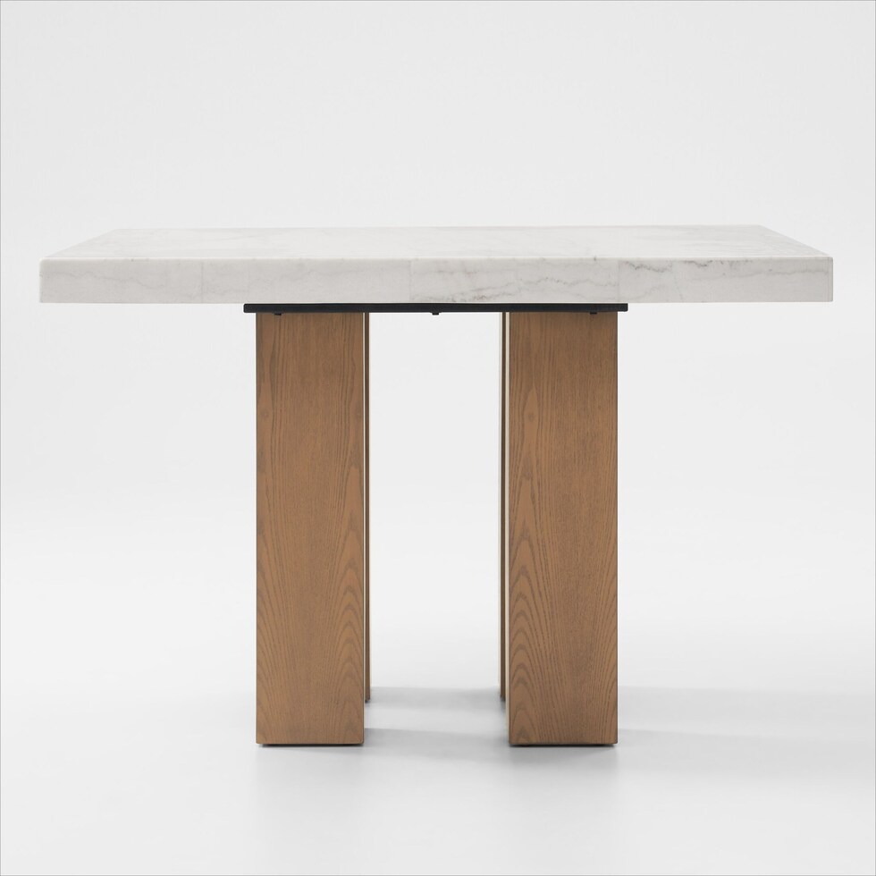 artemis white marble olive natural legs  pc counter height dining room   