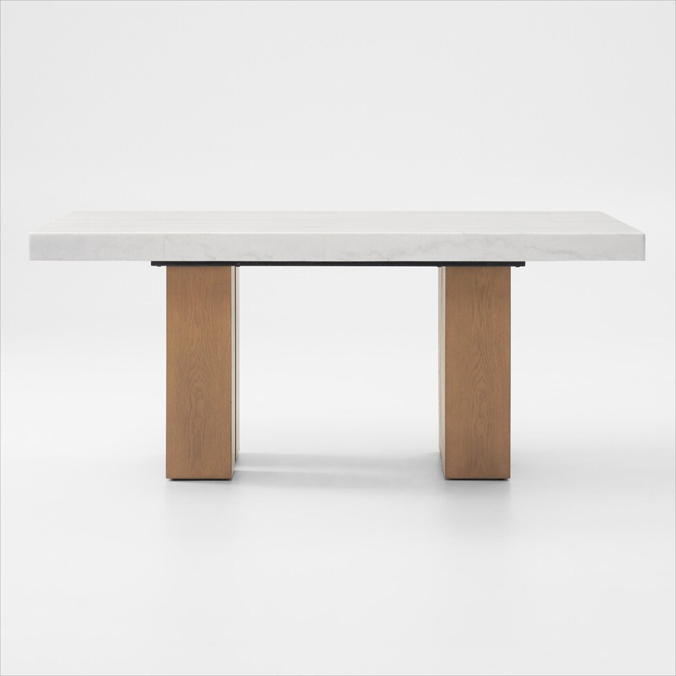 artemis white marble olive natural legs  pc dining room   