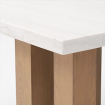 artemis white marble olive natural legs  pc counter height dining room   