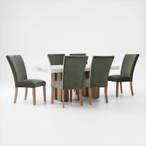 artemis white marble olive natural legs  pc dining room   