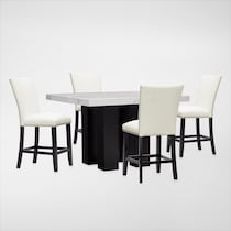 artemis white  pc counter height dining room   