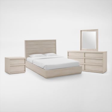 Artesia 6-Piece Panel Bedroom Set with Dresser, Mirror, and Nightsand