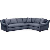 asher blue  pc sectional with left facing sofa   
