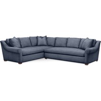 asher blue  pc sectional with right arm facing sofa   