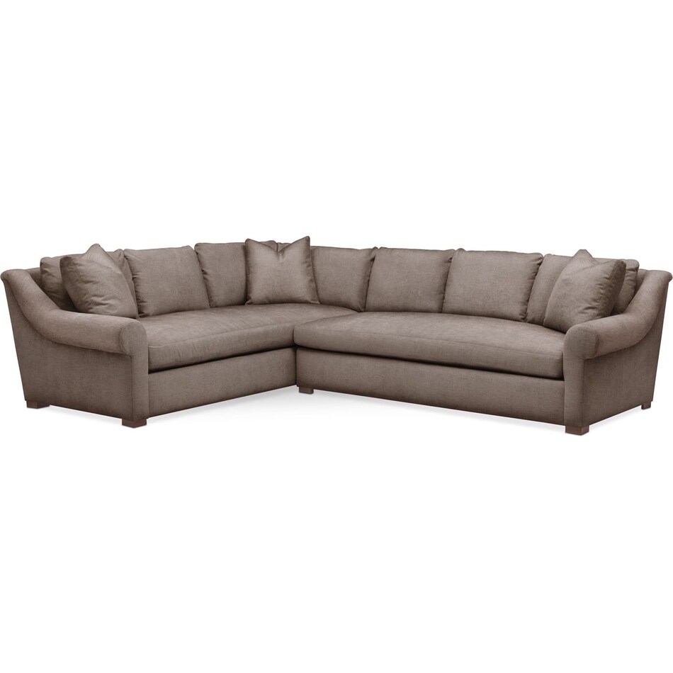 asher dark brown  pc sectional with right arm facing sofa   